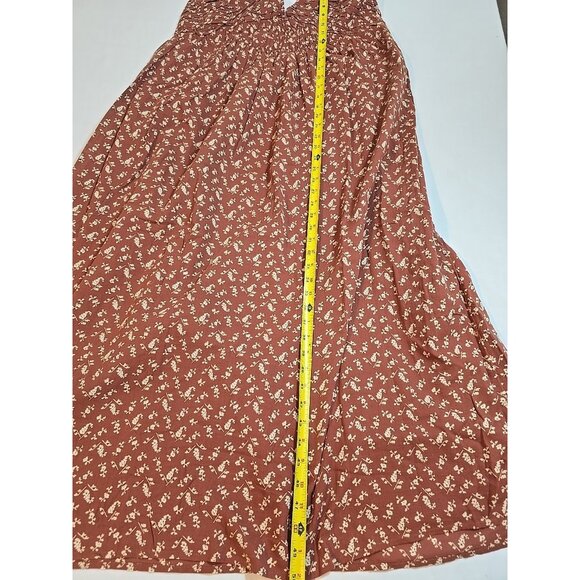 Treasure & Bond Brown Mahogany Little Paris cotton halter maxi dress size XL New - Picture 13 of 16
